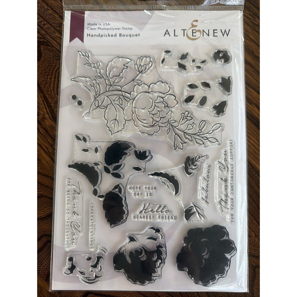 Altenew Handpicked Bouquet Layering Stamps New floral flowers sentiments thank